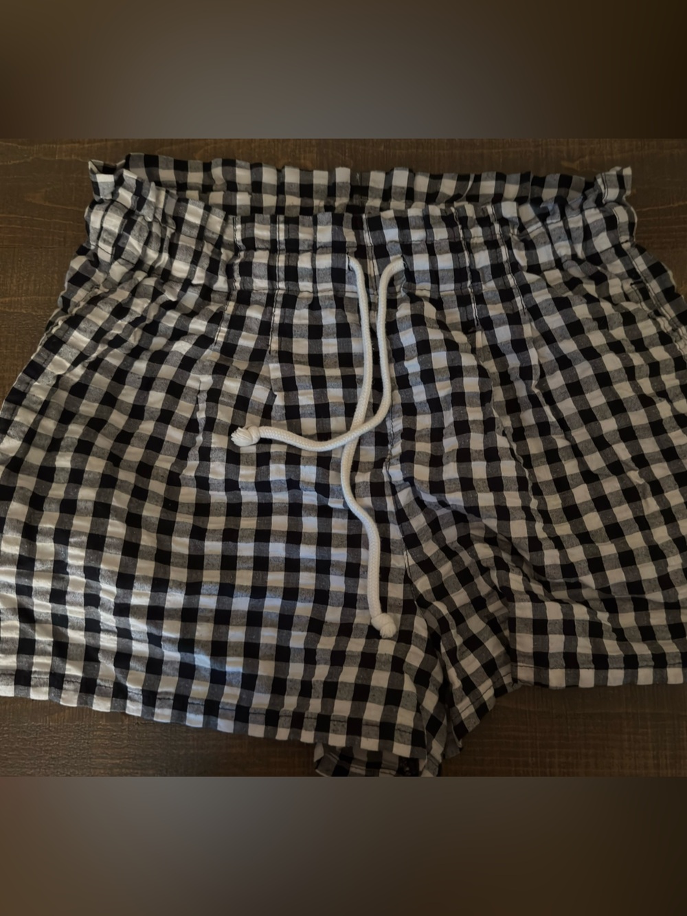 wild fable Black and White Gingham High Waist Shorts